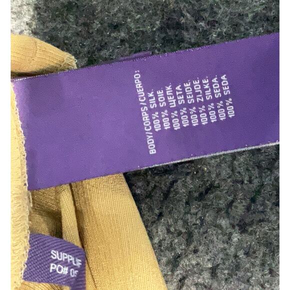 Ralph Lauren Purple Label High Waist Designer Gold 100% Silk Trousers 8 - Picture 4 of 4